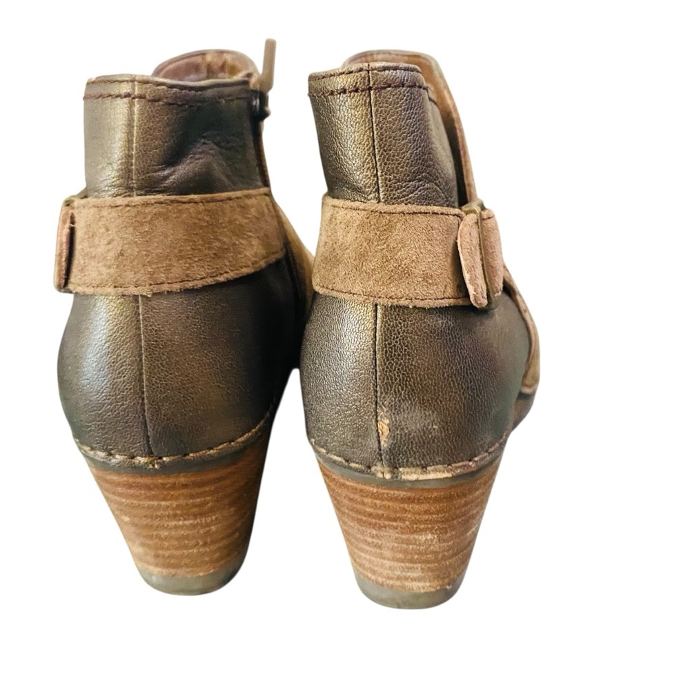 Dansko Shirley Wedge Ankle Bootie In Taupe Nubuck Leather - Picture 6 of 11
